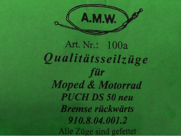 Cable Puch DS50 brake cable rear A.M.W.